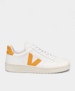 Veja - Men V-12 Leather Sneaker In Mustard Logo