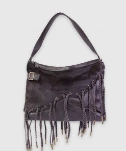 Olivia Vintage Versace Brown Leather And Cowhide Handbag