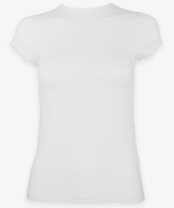 Vince. Short Sleeve Crew Top In Off White Just In