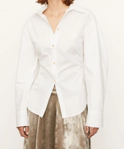 Vince. Sculpted Long Sleeve Shirt In Optic White