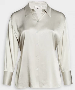 Vince. Relaxed Long Sleeve Shirt In Peyote Just In