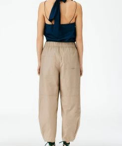 Tibi Vintage Cotton Pull On Sculpted Jogger In Dark Stone