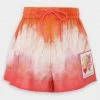 Zimmermann Just In Violet Draw Waist Short In Tangerine Tie Dye
