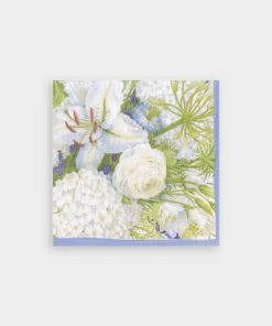 Caspari Just In White Blooms Paper Cocktail Napkins