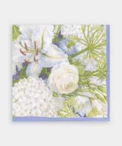 Caspari Just In White Blooms Paper Luncheon Napkins