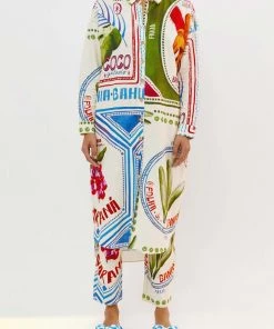 FARM Rio White Our Stamps Shirtdress Featured Designers