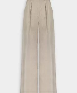 Matthew Bruch Wide Leg Pleated Pant In Oatmeal