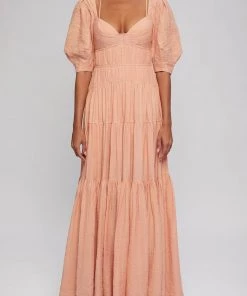 Jonathan Simkhai Just In Wilder Gauze Scoop Neck Maxi Dress In Sorbet