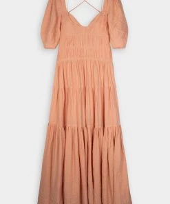Jonathan Simkhai Just In Wilder Gauze Scoop Neck Maxi Dress In Sorbet