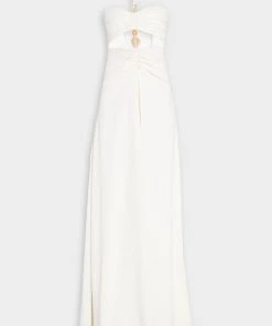 Jonathan Simkhai Wylda Stone Macrame Cutout Maxi Dress In Ivory
