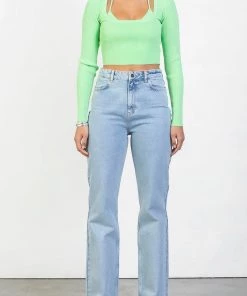 GAUGE81 Just In Yukita Double-Layered Long Sleeve Top In Pistachio