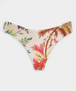 ZIMMERMANN Just In Tropicana Scoop Bikini Bottom In Cream Floral