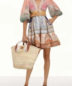 Zimmermann Just In Anneke Lantern Mini Dress In Spliced