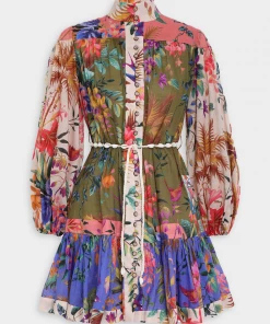 ZIMMERMANN Featured Designers Tropicana Mini Dress In Spliced