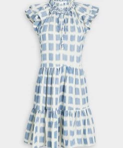 Veronica Beard Zee Ikat Dress In Ecru Multi