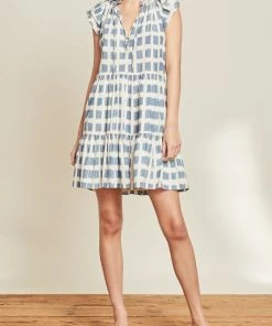 Veronica Beard Zee Ikat Dress In Ecru Multi